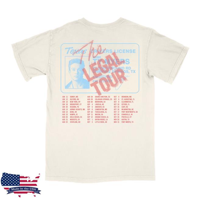 Ty Myers Store Merch Natural License Legal Tour Tee