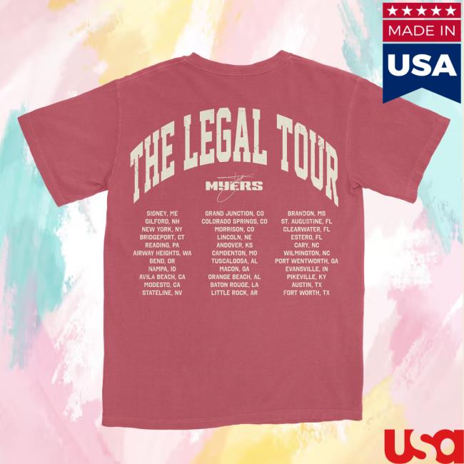 Ty Myers Store Merch Red Let Em Talk Legal Tour Tee