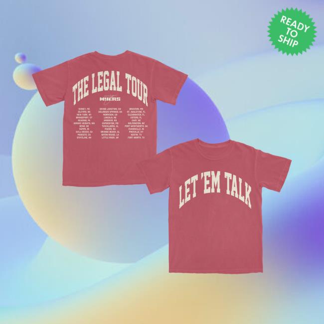 Ty Myers Store Merch Red Let Em Talk Legal Tour Tee