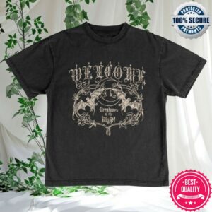 Welcome Skateboards Merch Store Night Creature Boxy Garment-Dyed Tee Black