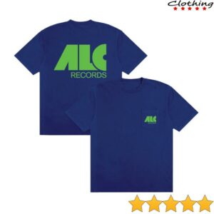 Alc Records Merch Store Nouveau Logo Pocket Tee Blue