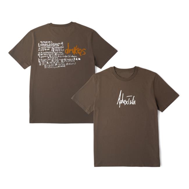 Aphex Twin Merch Store Drukqs Handwritten Tracklist T-Shirt Mocha 5 Aphex Twin Merch Store Drukqs Handwritten Tracklist T-Shirt Mocha