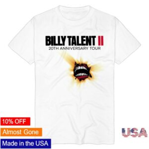 Billy Talent Store Merch 20Th Anniversary Tee White