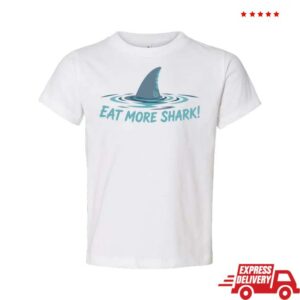 Bluegabe Merch Store White Eat More Shark T-Shirt