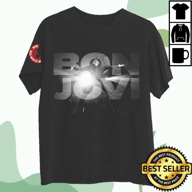Bon Jovi Merch Shop Bright Light Photo Black T-Shirt 3 Bon Jovi Merch Shop Bright Light Photo Black T-Shirt