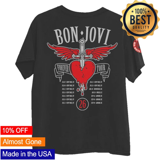Bon Jovi Merch Shop Bright Light Photo Black T-Shirt 4 Bon Jovi Merch Shop Bright Light Photo Black T-Shirt