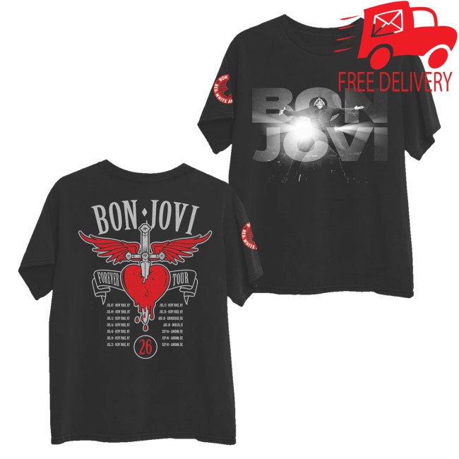 Bon Jovi Merch Shop Bright Light Photo Black T-Shirt 5 Bon Jovi Merch Shop Bright Light Photo Black T-Shirt