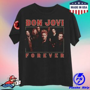 Bon Jovi Merch Shop Forever 2026 Band Photo Tour Black T-Shirt