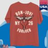 Bon Jovi Merch Shop Ny '26 Muted Red T-Shirt