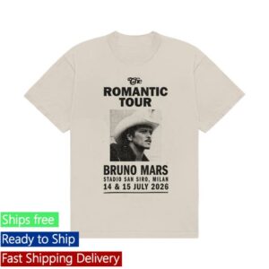 Bruno Mars Merch Store Milan The Romantic Limited Edition Tour Tee Ivory