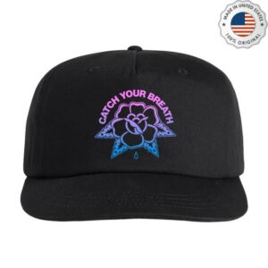Catch Your Breath Merch Store Floral Logo Snapback Hat (Black)