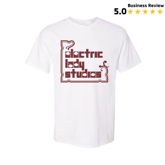 Electric Lady Studios Merch Store Vintage Logo Tee White & Burgundy 2 Electric Lady Studios Merch Store Vintage Logo Tee White & Burgundy