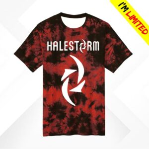Halestorm Merch Store Dyed Logo T-Shirt (Crystal Red Black)