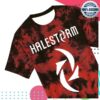 Halestorm Merch Store Dyed Logo T-Shirt (Crystal Red Black)