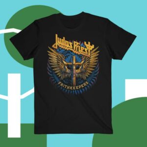 Judas Priest Merch Store Faithkeepers Gold Wings Itin Tee