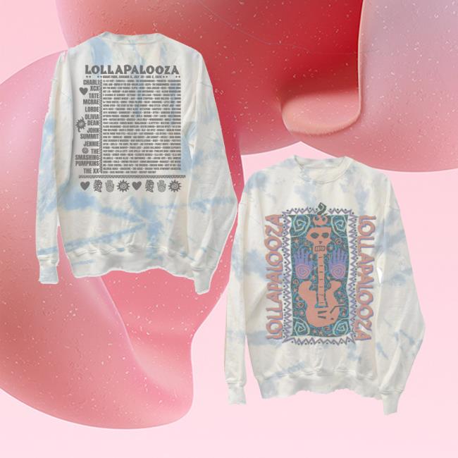 Lollapalooza Store Merch Skeleguitar Lineup Crewneck 5 Lollapalooza Store Merch Skeleguitar Lineup Crewneck