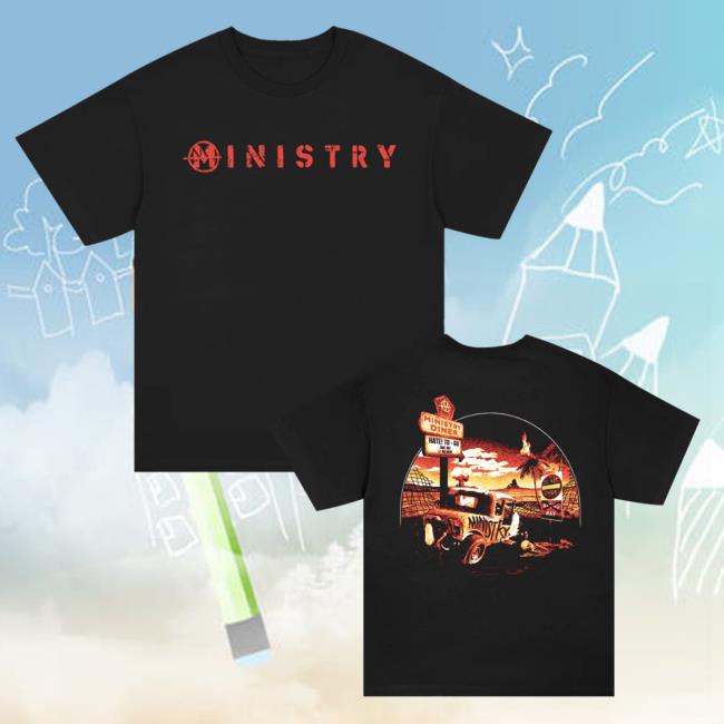 Ministry Merch Store Hate To Go Diner Hotrod T-Shirt (Black) 2 Ministry Merch Store Hate To Go Diner Hotrod T-Shirt (Black)