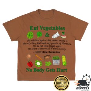 Online Ceramics Merch Store Eat Vegetables Rust Tee