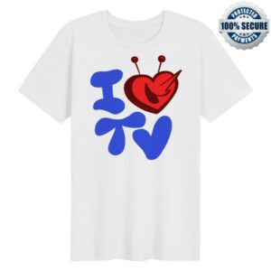 Paperboxmart Merch Store I Love Tv Shirt Blue Red
