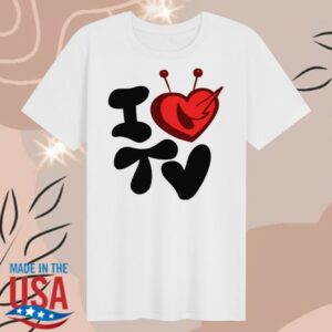 Paperboxmart Merch Store I Love Tv Shirt Red Black