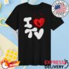 Paperboxmart Merch Store I Love Tv Shirt White Red