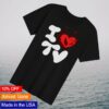 Paperboxmart Merch Store I Love Tv Shirt White Red