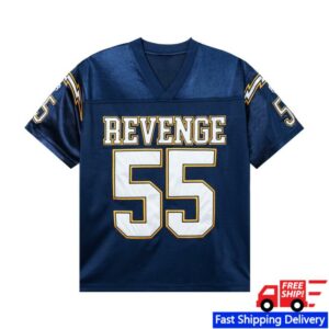 Revenge Merch Store Bolt Football Jersey Navy Yellow