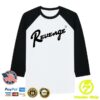 Revenge Merch Store Stamp Raglan Long Sleeve Black White