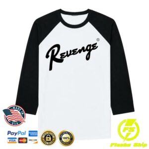 Revenge Merch Store Stamp Raglan Long Sleeve Black White