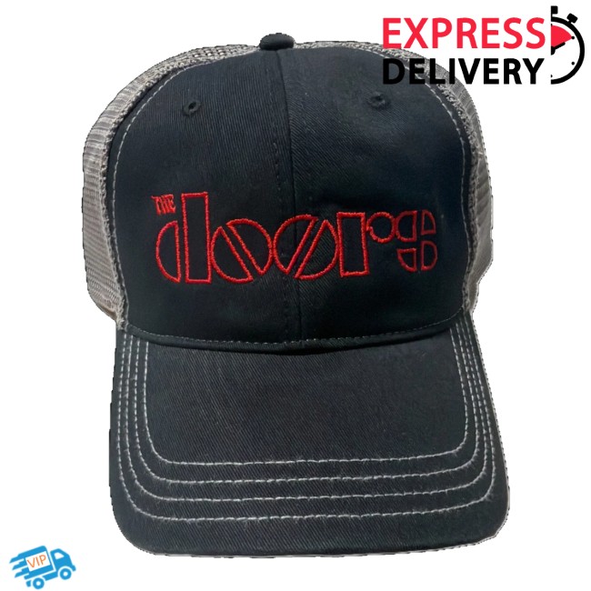 The Doors Merch Store Unstructured Mesh Trucker Logo Hat 2 The Doors Merch Store Unstructured Mesh Trucker Logo Hat