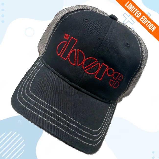 The Doors Merch Store Unstructured Mesh Trucker Logo Hat 3 The Doors Merch Store Unstructured Mesh Trucker Logo Hat
