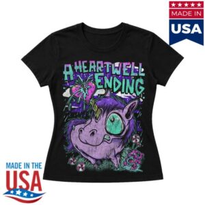 A Heartwell Ending Merch Store Unicorn Womens Tee Black