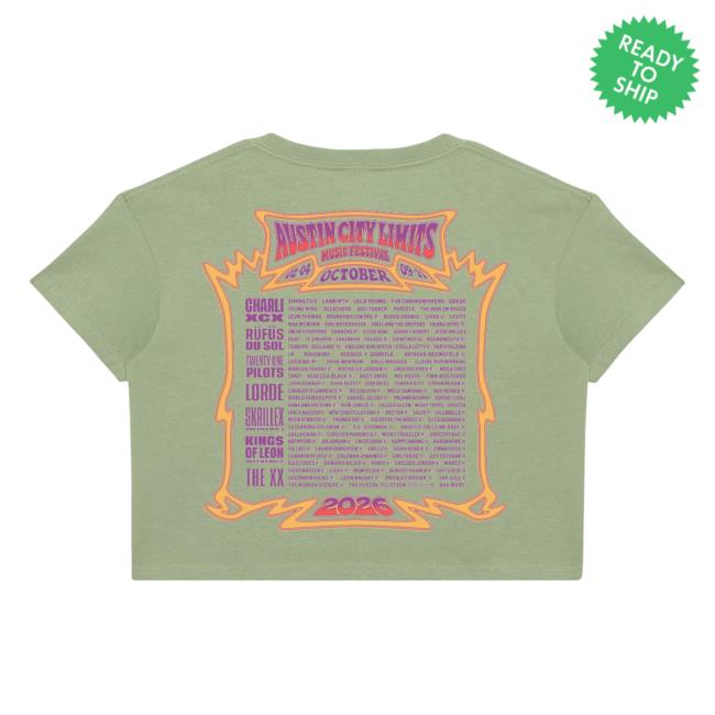 Acl Festival Merch Store Daisy Lineup Crop Tee 4 Acl Festival Merch Store Daisy Lineup Crop Tee