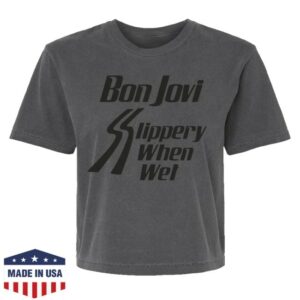 Bon Jovi Store Merch Slippery When Wet Charcoal Women's T-Shirt