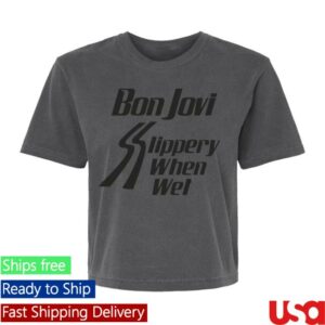 Bon Jovi Store Merch Slippery When Wet Charcoal Women's T-Shirt