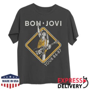 Bon Jovi Store Merch Slippery When Wet Tour '86-'87 Pepper T-Shirt