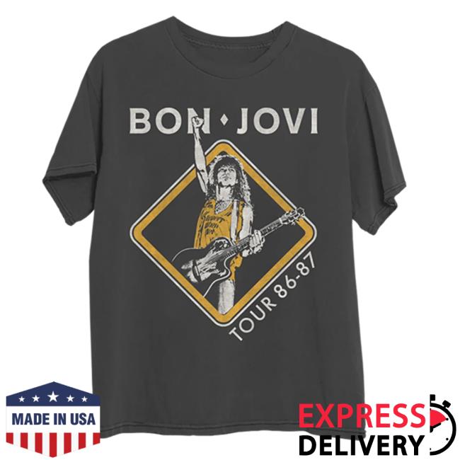 Bon Jovi Store Merch Slippery When Wet Tour '86-'87 Pepper T-Shirt 3 Bon Jovi Store Merch Slippery When Wet Tour '86-'87 Pepper T-Shirt