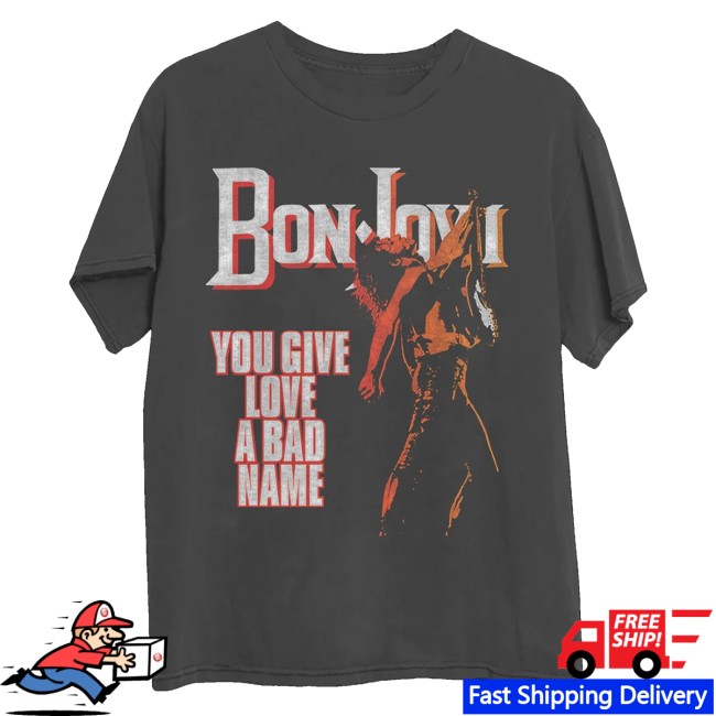 Bon Jovi Store Merch You Give Love A Bad Name '86 T-Shirt 2 Bon Jovi Store Merch You Give Love A Bad Name '86 T-Shirt