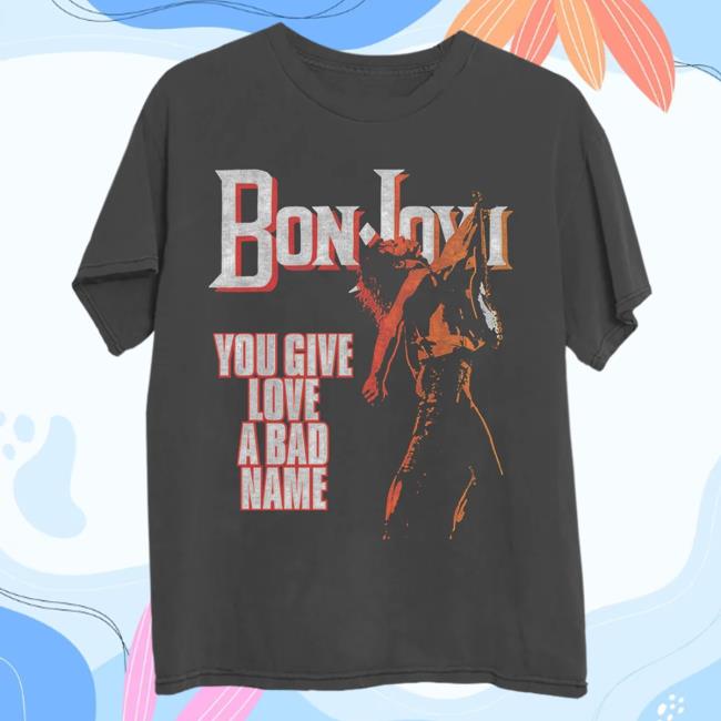 Bon Jovi Store Merch You Give Love A Bad Name '86 T-Shirt 3 Bon Jovi Store Merch You Give Love A Bad Name '86 T-Shirt