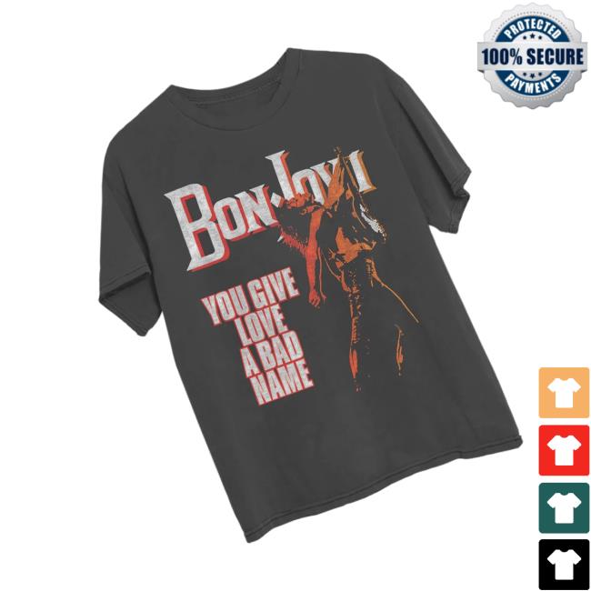 Bon Jovi Store Merch You Give Love A Bad Name '86 T-Shirt 4 Bon Jovi Store Merch You Give Love A Bad Name '86 T-Shirt