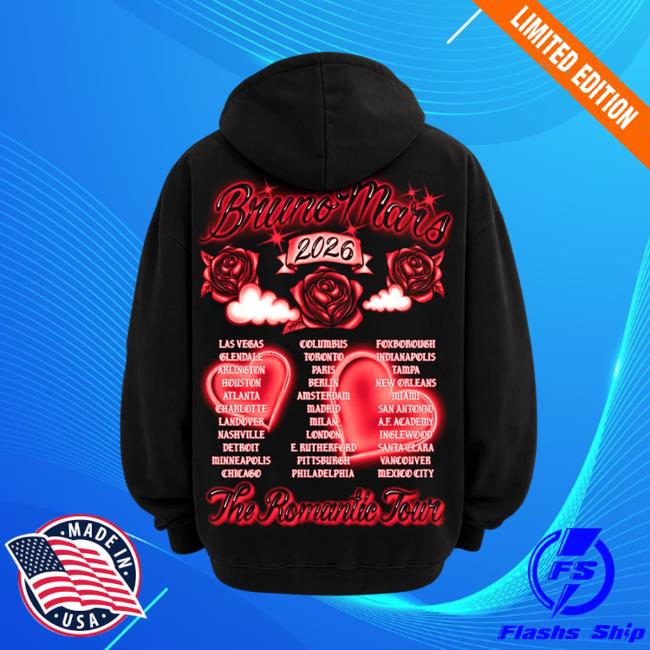 Bruno Mars Store Merch The Romantic Tour Airbrush Hoodie 4 Bruno Mars Store Merch The Romantic Tour Airbrush Hoodie