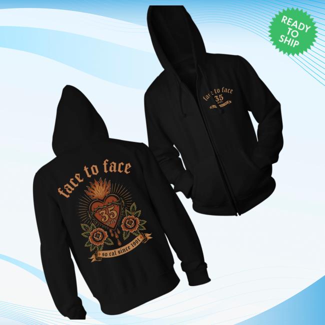 Enemy Ink Merch Store Face To Face - 35 Years - Zip Up Hoodie 3 Enemy Ink Merch Store Face To Face - 35 Years - Zip Up Hoodie
