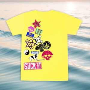 Fuckthisindustry2008 Merch Store Sticker Shirt (Yellow)