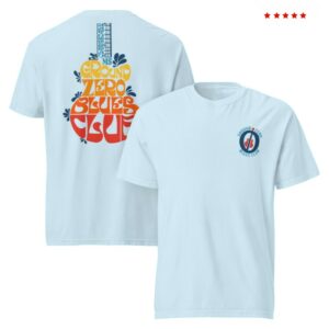 Ground Zero Blues Club Merch Store Groovy Guitar Tee White