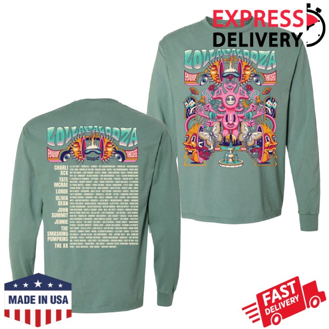 Lollapalooza Merch Store Poster Lineup Long Sleeve Tee 5 Lollapalooza Merch Store Poster Lineup Long Sleeve Tee