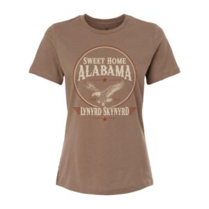Lynyrd Skynyrd Merch Store Bama Bird Vintage Brown Ladies Tee