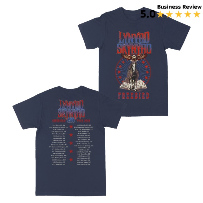 Lynyrd Skynyrd Store Merch Clydesdale Eagle Navy Tour Tee 5 Lynyrd Skynyrd Store Merch Clydesdale Eagle Navy Tour Tee