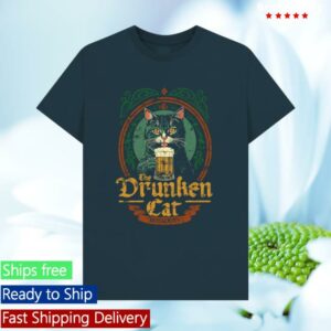 Mighty Merch Store Drunken Cat T-Shirt