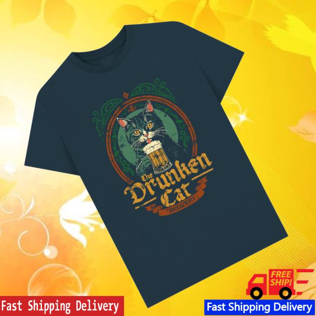 Mighty Merch Store Drunken Cat T-Shirt 3 Mighty Merch Store Drunken Cat T-Shirt