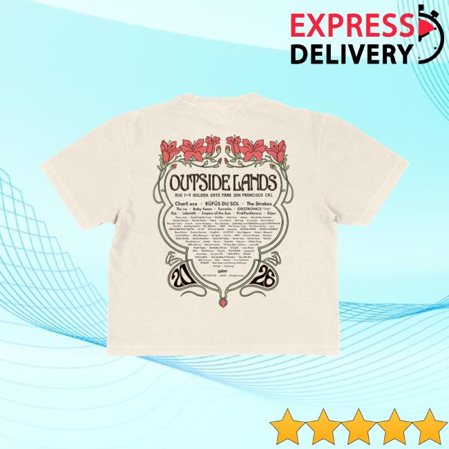 Outside Lands Merch Store Floral Event Tee 4 Outside Lands Merch Store Floral Event Tee